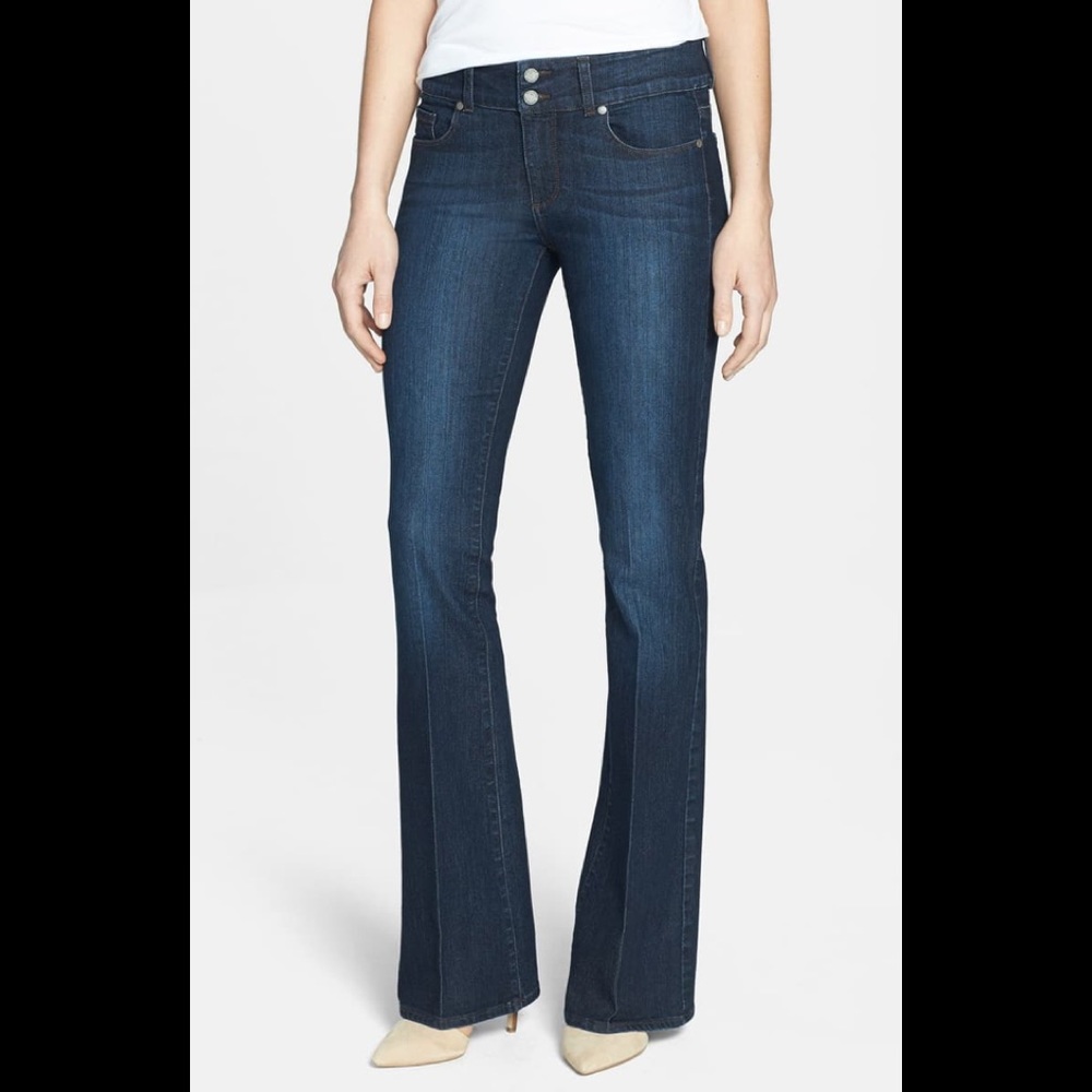 PAIGE Dark Wash Bootcut Jeans